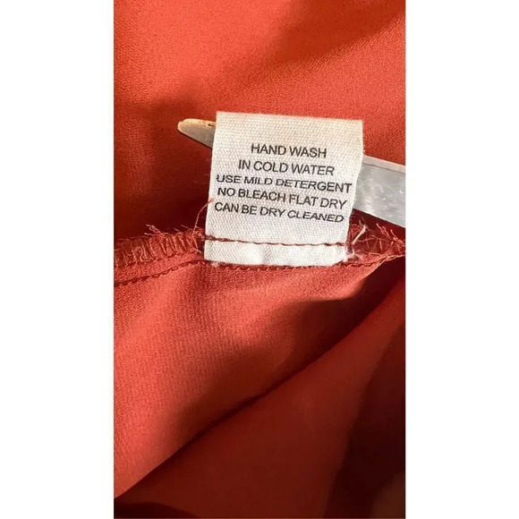 Entrance Womens Small Cinnamon Orange Fit Flare Maxi Ruffle Dress Balloon Sleeve - Picture 11 of 13